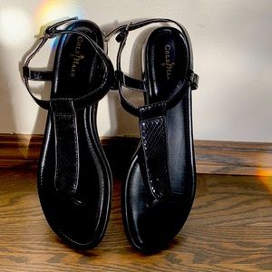 Cole Haan black flat sandals
